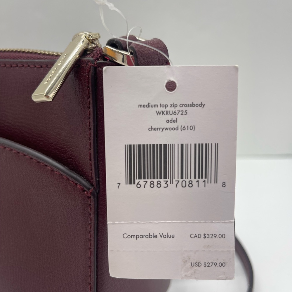 Kate Spade New York Adel medium top zip crossbody satchel
Cherrywood
NWT - Picture 3 of 16